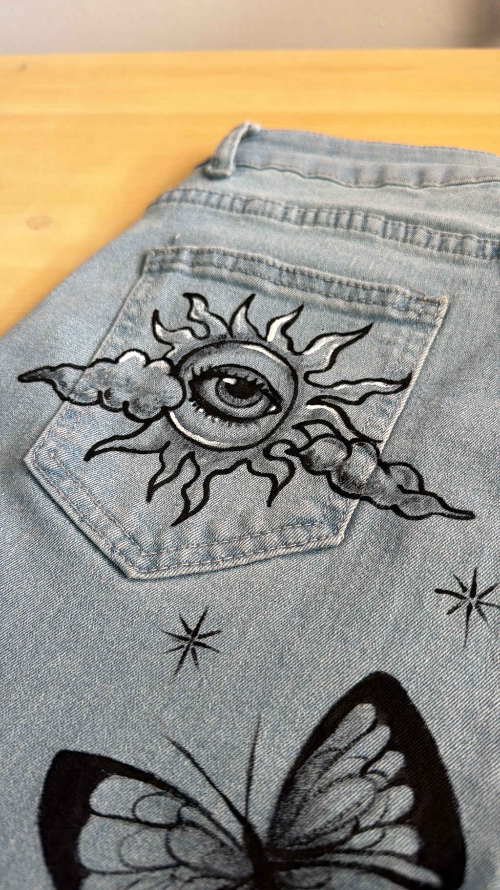 Minimal Hand Painted Jeans