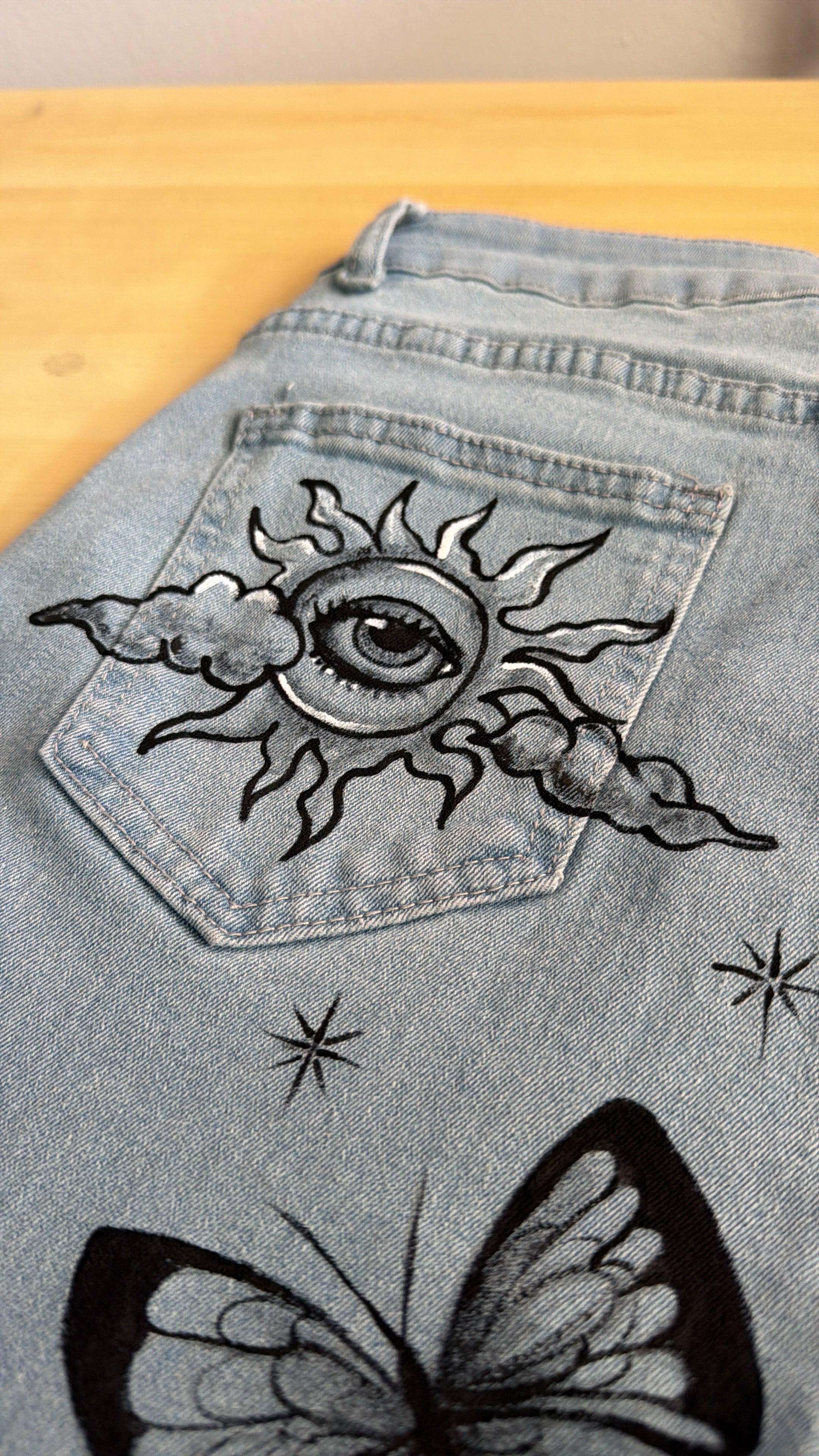 Minimal Hand Painted Jeans