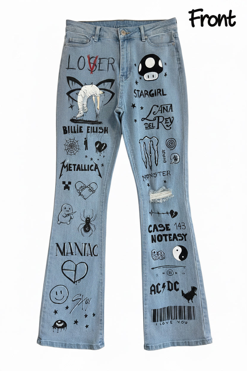 Minimal Hand Painted Jeans